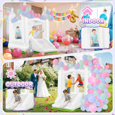 AKEYDIY Inflatable Bouncer with Air Blower,Indoor & Outdoor Bouncy Castle Akeydiy